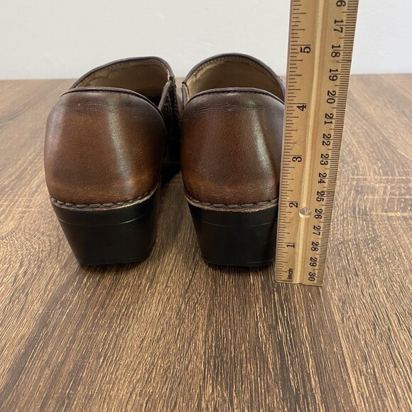 Dansko Clogs Womens 38 Siena Brown Leather Slip On Block Heel Comfort Shoes - Picture 11 of 11